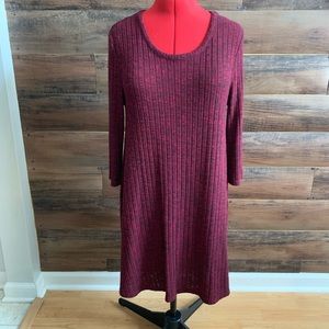 Burgundy tent sweater dress